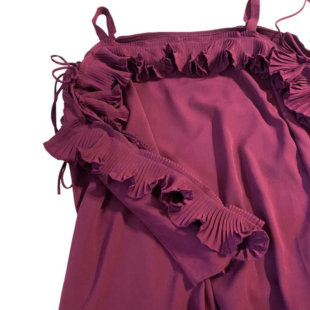 Lane Bryant purple cold shoulder ruffle lace up sleeve size 20 - Picture 6 of 9
